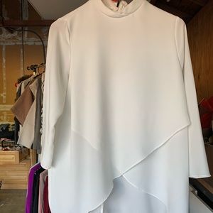 High low, 3/4 sleeve flow blouse